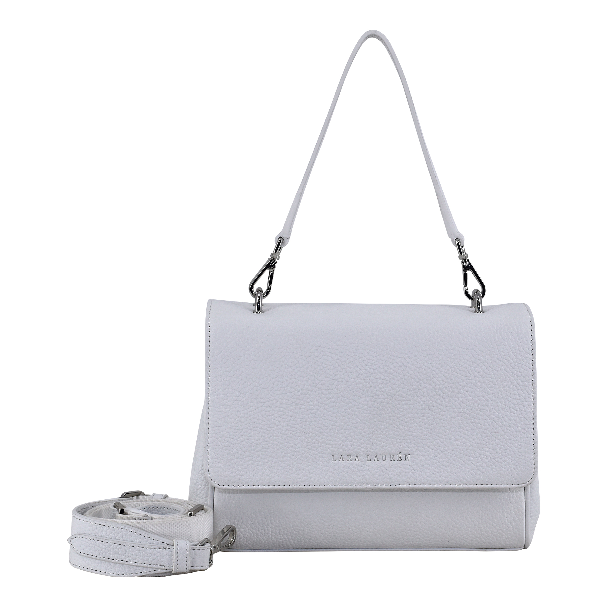 FLAPPY A Crossbody Überschlagtasche mit neuem Nylonriemen, white